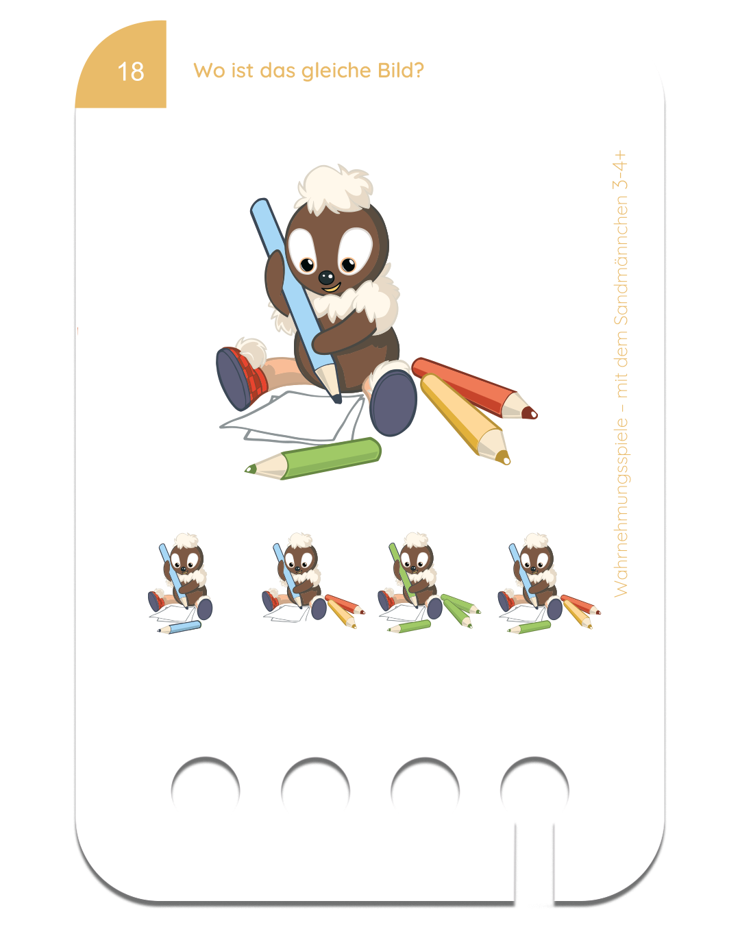 Denkspiele Sandmännchen · 3-4 · Lochkasten Kartensatz