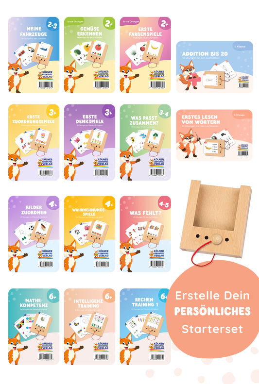 Your large personal starter set: Woodplay + 14 card sets of your choice