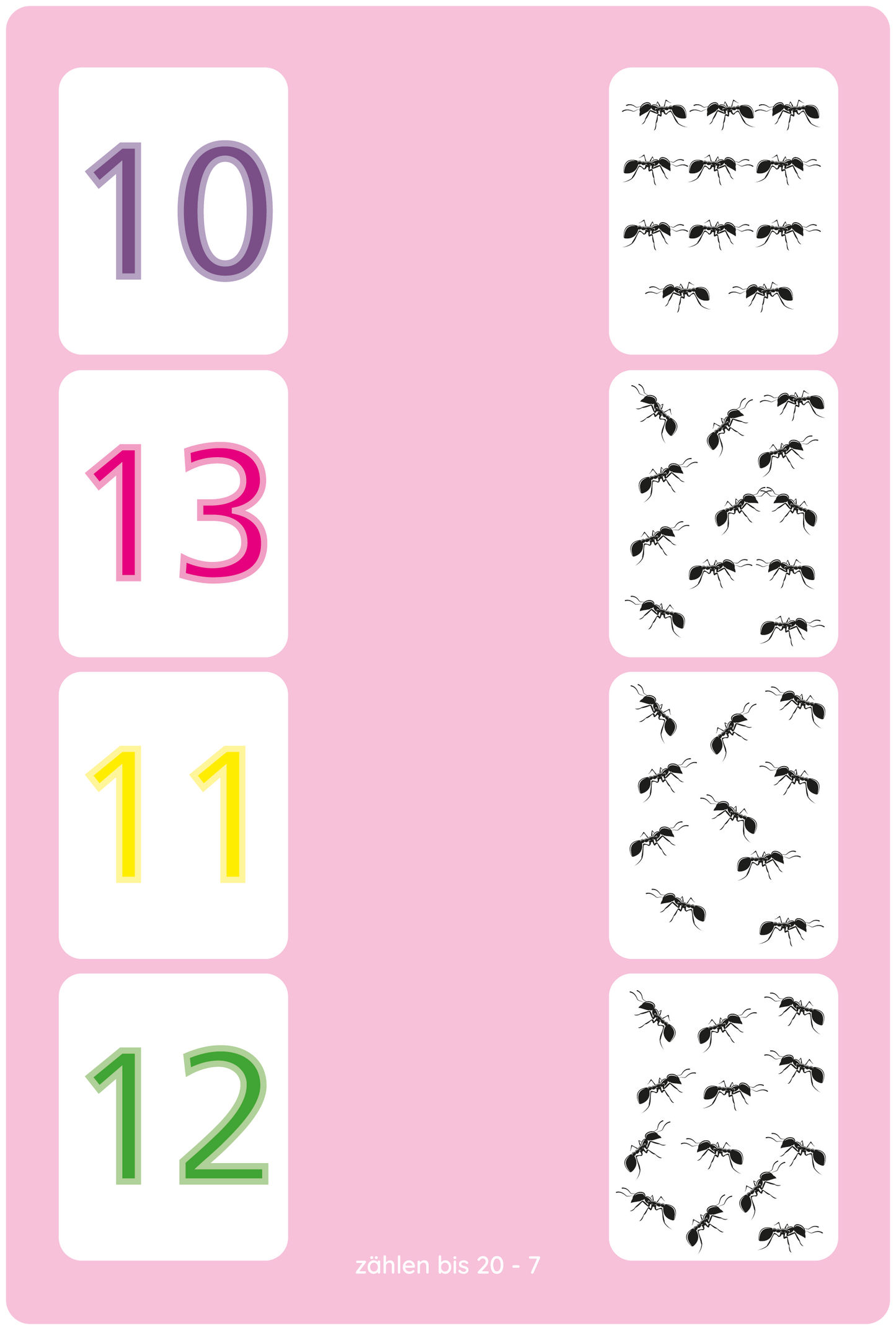 Lemo deck of cards counting to 20