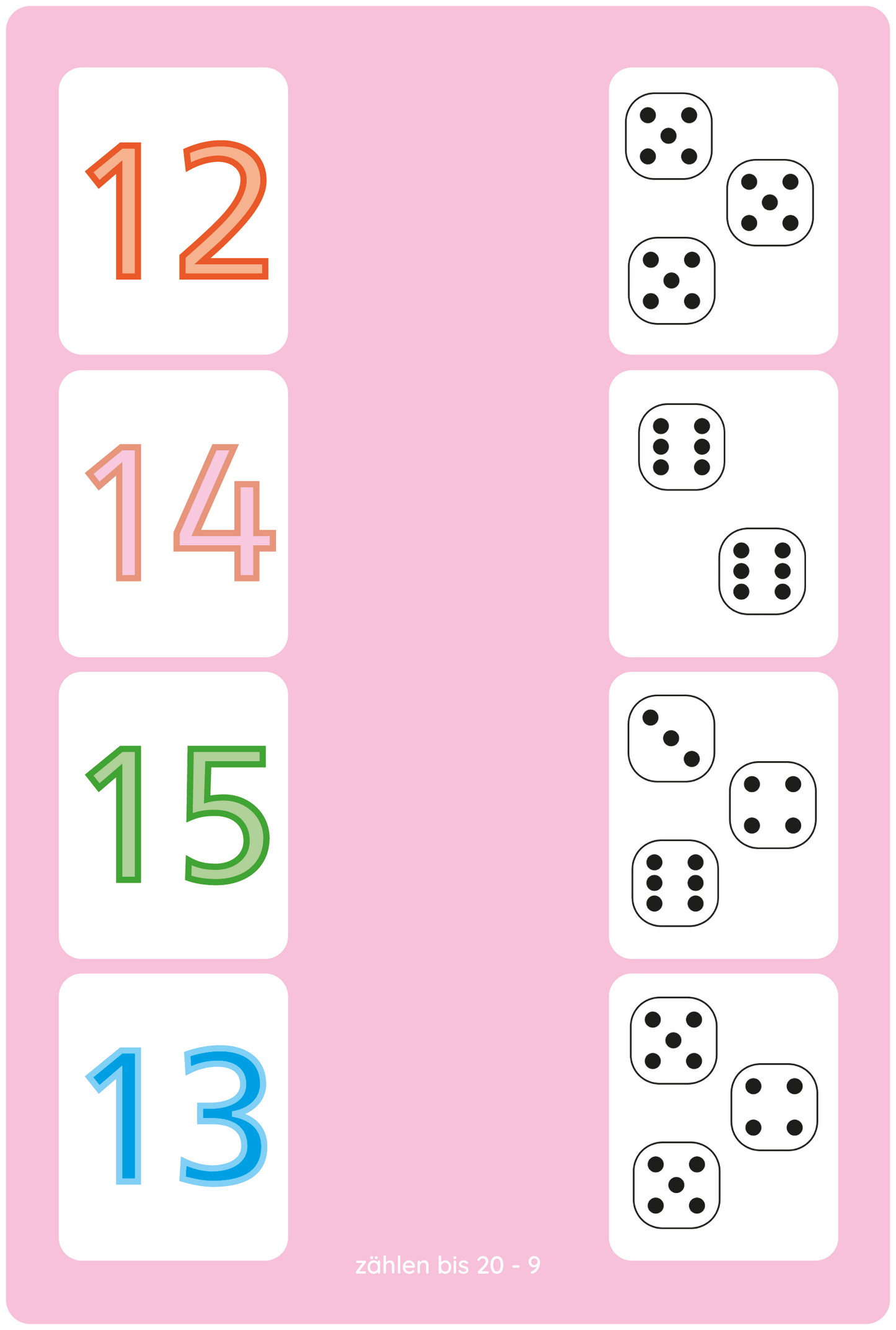 Lemo deck of cards counting to 20