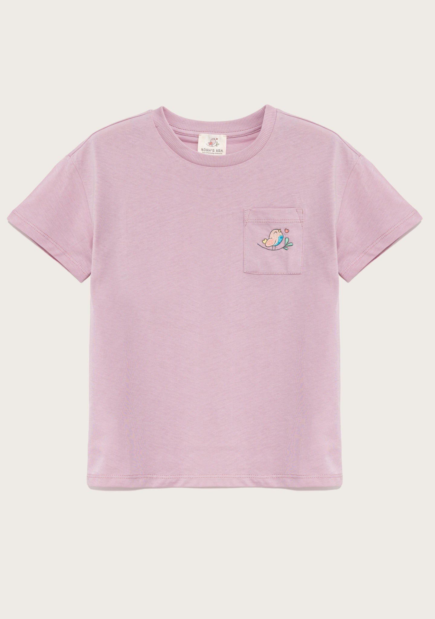Noah's Ark T-Shirt mit Brusttasche Flieder aus Baumwolle