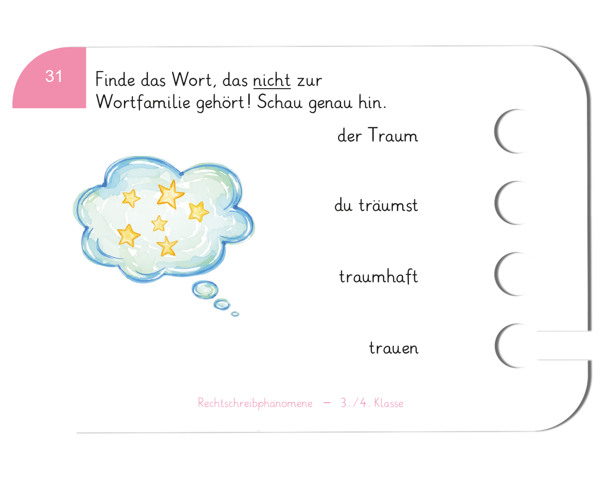 Rechtschreibphänomene I · 3.–4. Klasse · Kartensatz für den Lochkasten