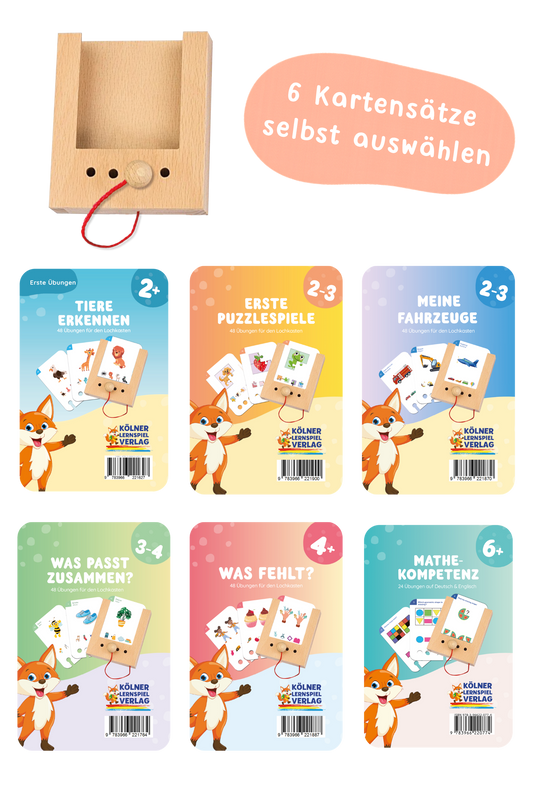 Starterset selbst zusammenstellen: Lochkasten + 6 Kartensätze deiner Wahl