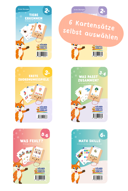 Kartensatz-Set selbst zusammenstellen: 6 Kartensätze deiner Wahl (ohne Lochkasten)