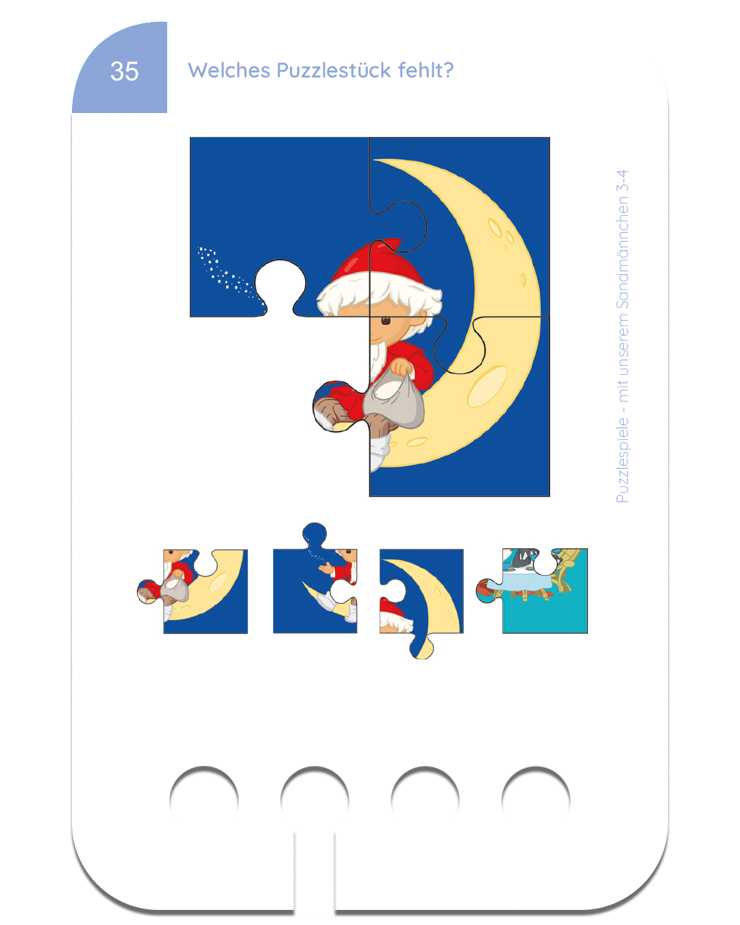 Puzzlespiele Sandmännchen ·  3-4 · Lochkasten Kartensatz