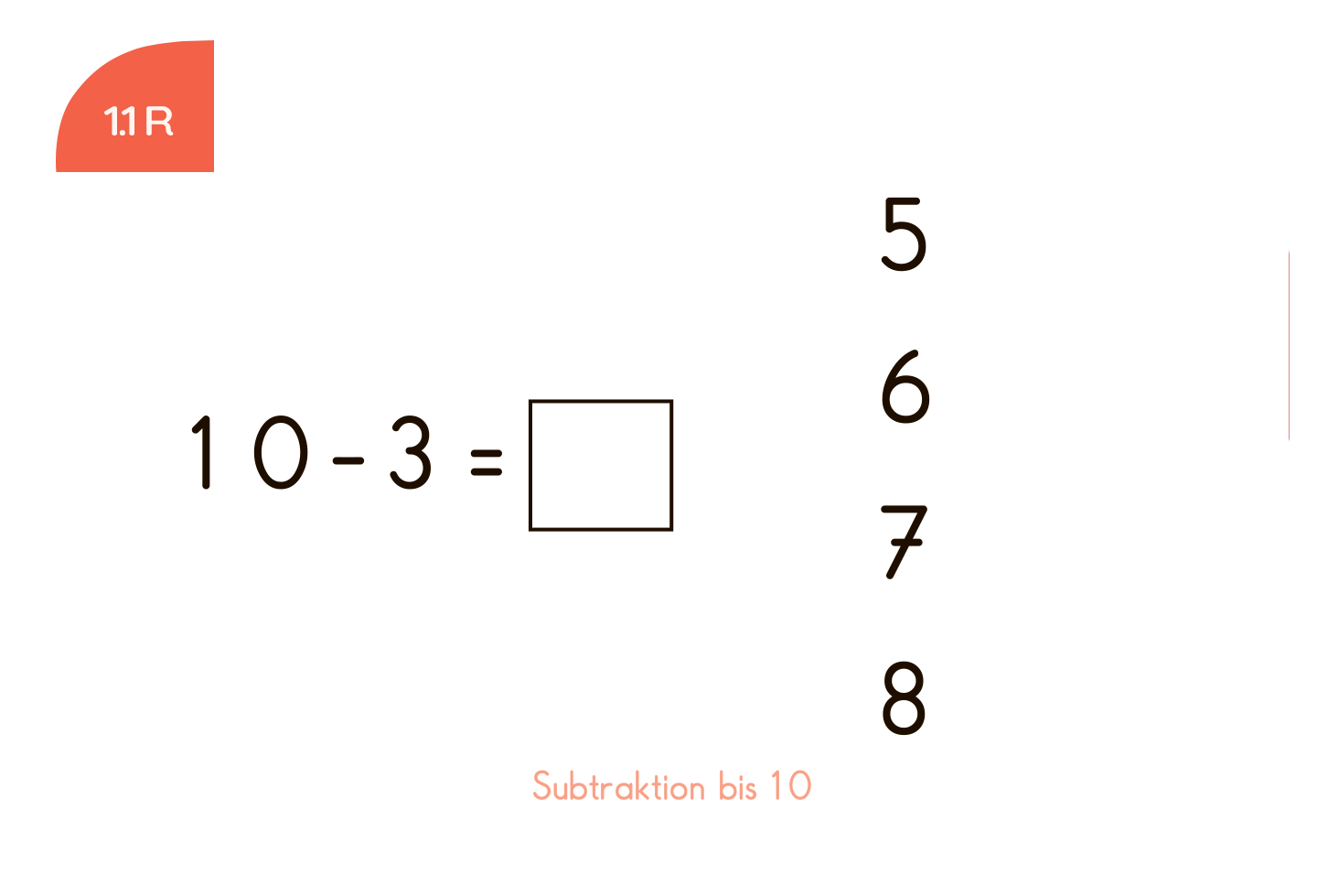 Subtraction up to 20