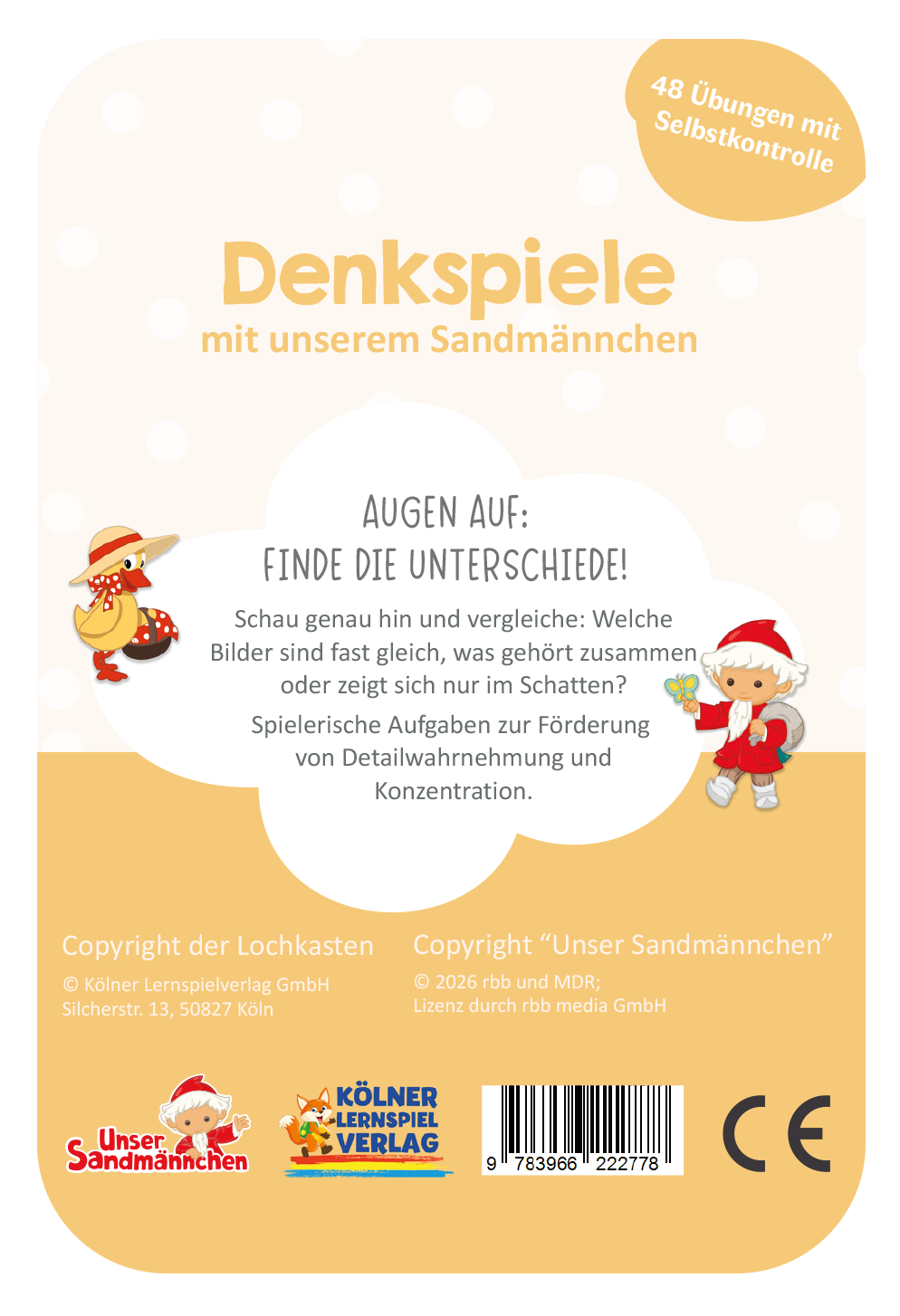 Denkspiele Sandmännchen ·  3-4 · Lochkasten Kartensatz