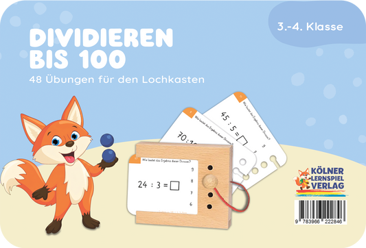 Dividieren bis 100 · 3.–4. Klasse · Kartensatz für den Lochkasten