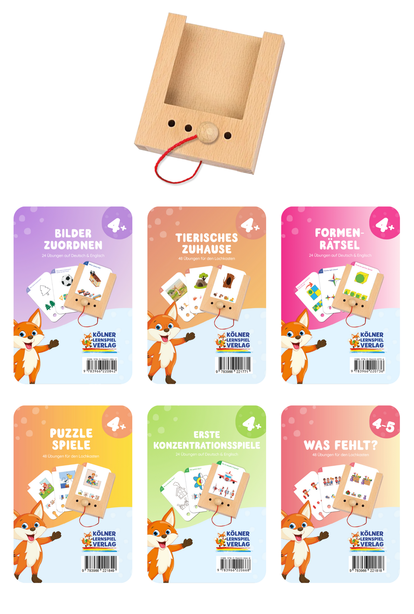 Lochkasten Starterset ab 4 Jahren mit 6 Kartensätzen