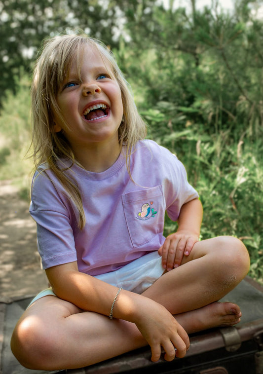 Noah's Ark T-Shirt mit Brusttasche Flieder aus Baumwolle