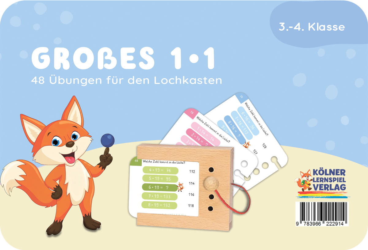 Großes 1x1 · 3.–4. Klasse · Kartensatz für den Lochkasten