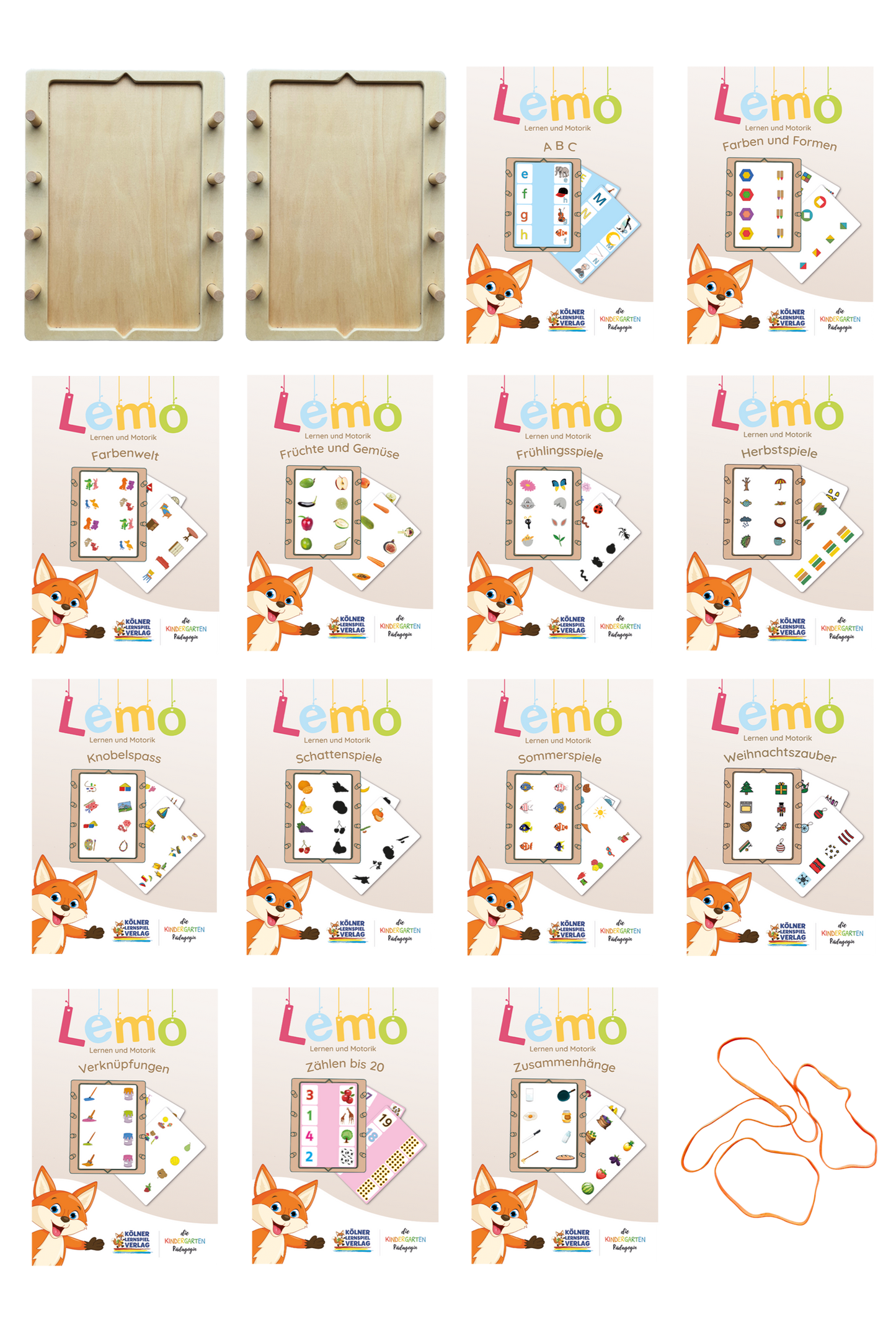 Das Große Lemo Set mit 2 Holzrahmen und 13 Kartensätzen