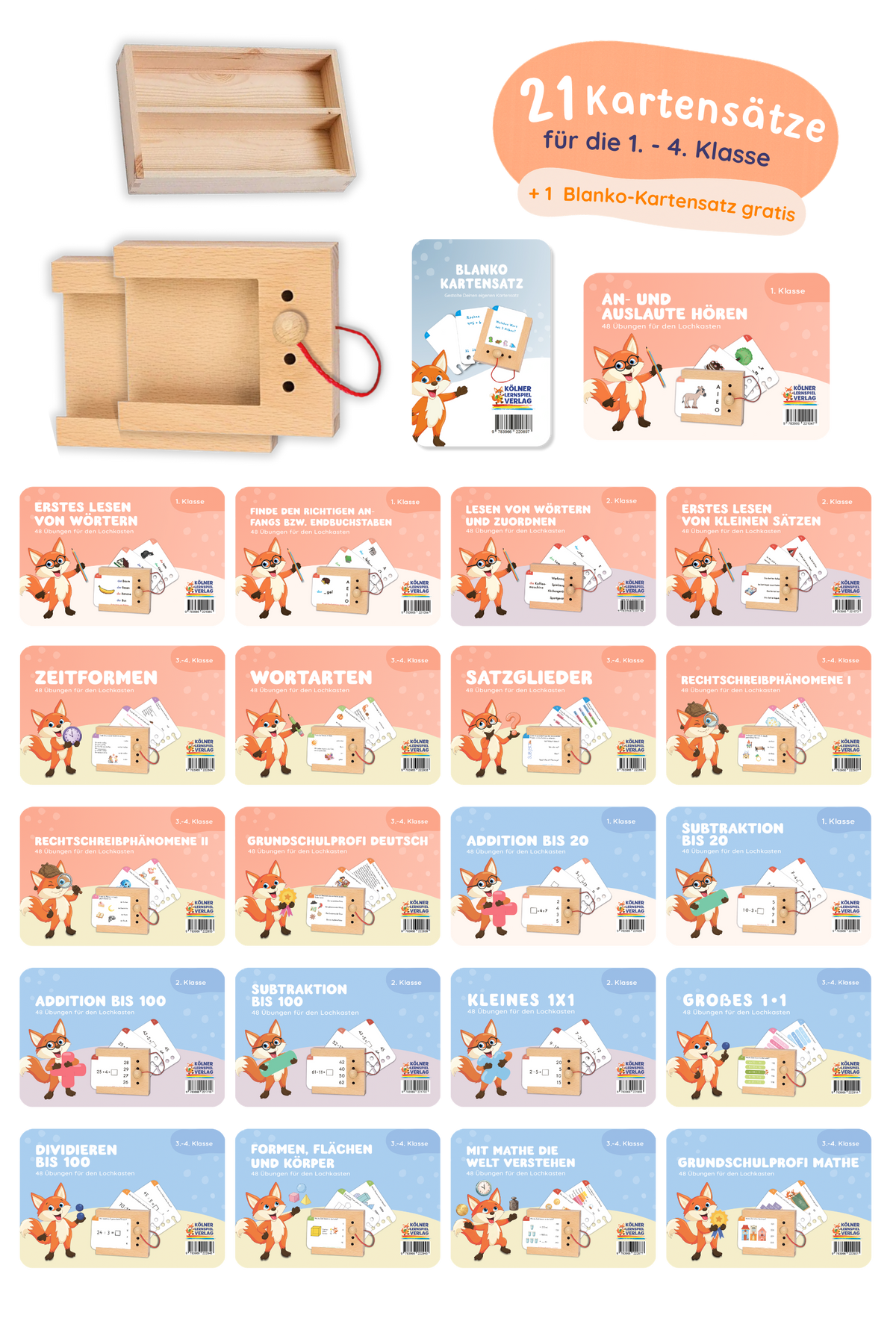 Lochkasten Grundschul-Set 1.–4. Klasse für Schulen