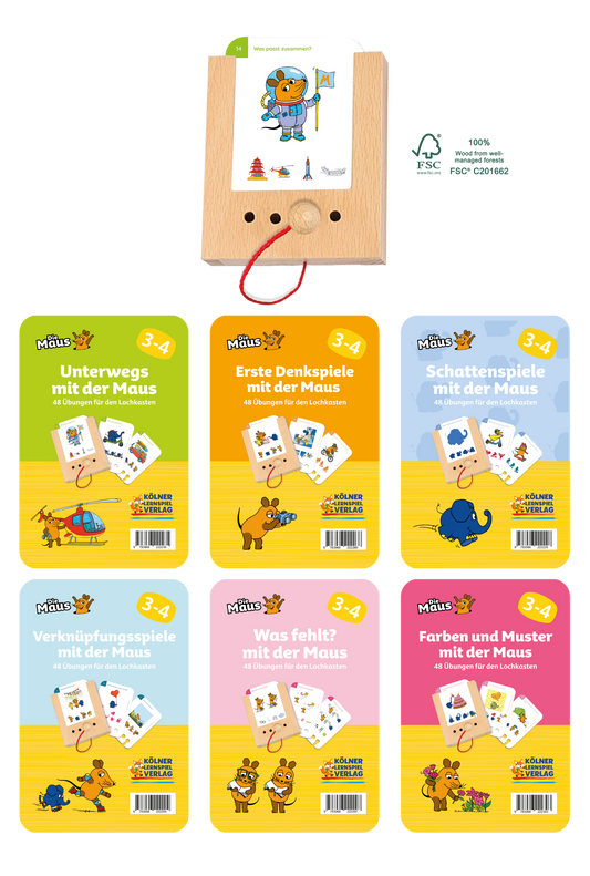 Woodplay Starterset With The Mouse Ages 3-4 With 6 Sets Of Cards