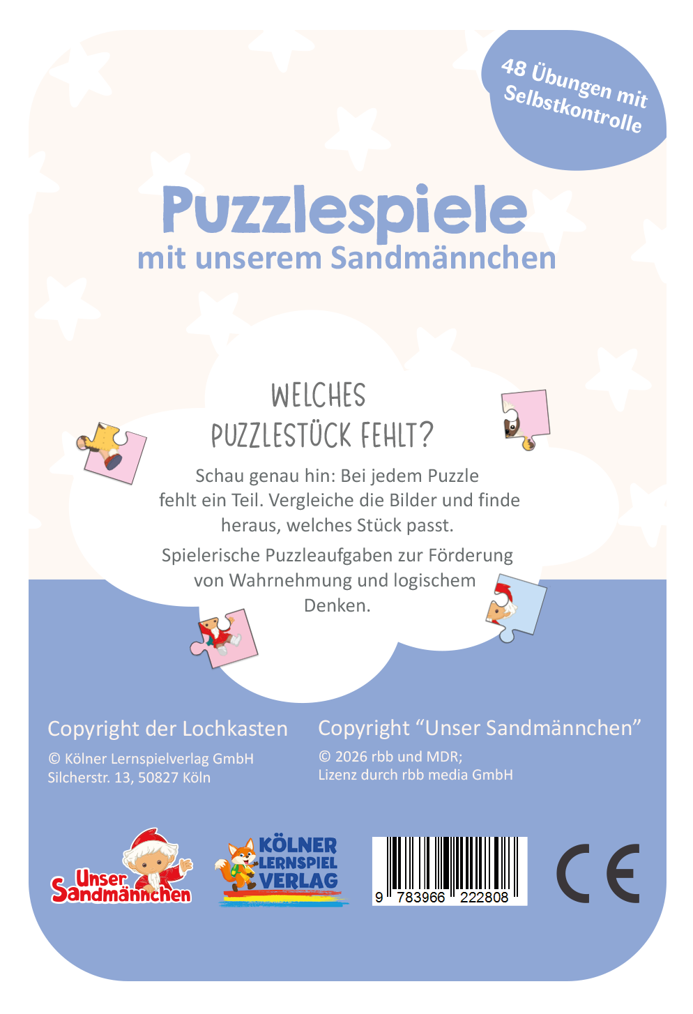 Puzzlespiele Sandmännchen ·  3-4 · Lochkasten Kartensatz