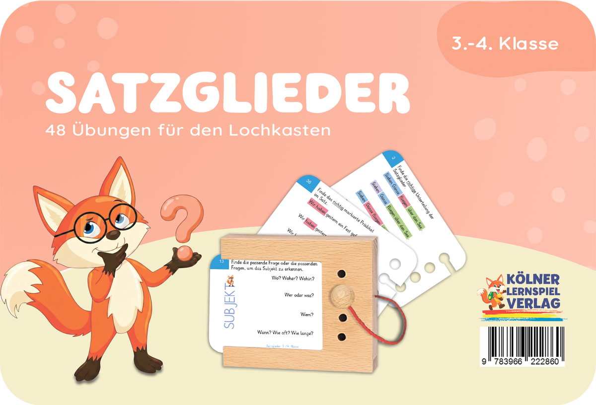 Satzglieder · 3.–4. Klasse · Kartensatz für den Lochkasten
