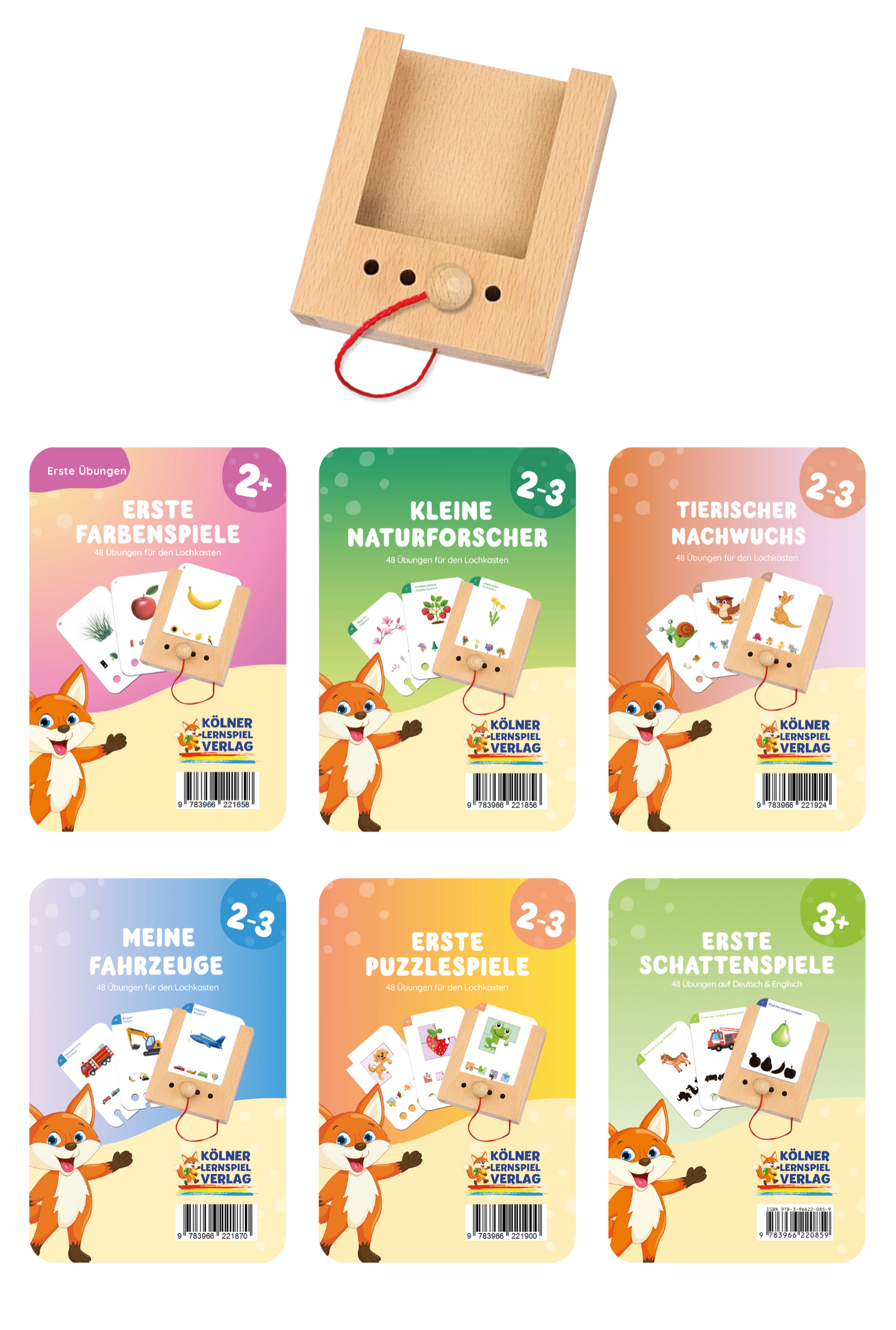 Lochkasten Starterset ab 2-3 Jahren mit 6 Kartensätzen