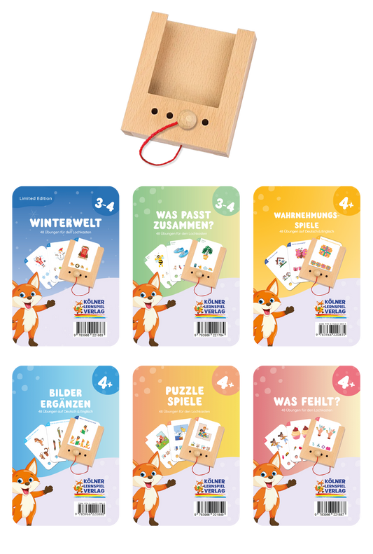Lochkasten Starterset ab 3-4 Jahren mit 6 Kartensätzen