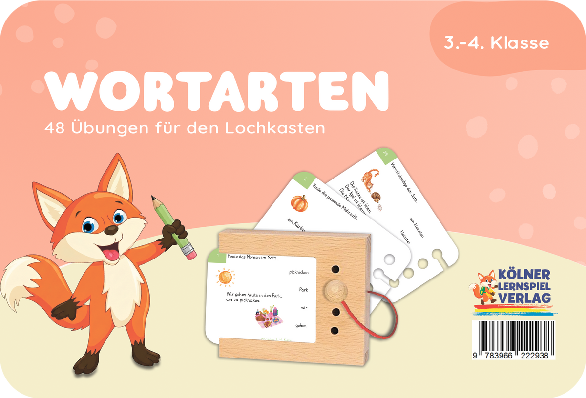 Wortarten · 3.–4. Klasse · Kartensatz für den Lochkasten