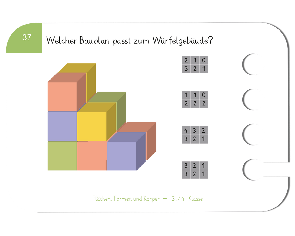 Flächen, Formen und Körper · 3.–4. Klasse · Kartensatz für den Lochkasten