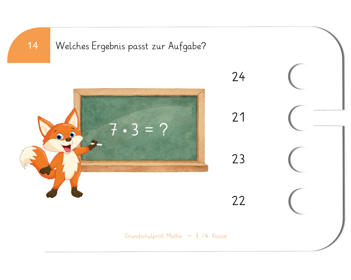 Grundschulprofi Mathe · 3.-4. Klasse · Kartensatz für den Lochkasten