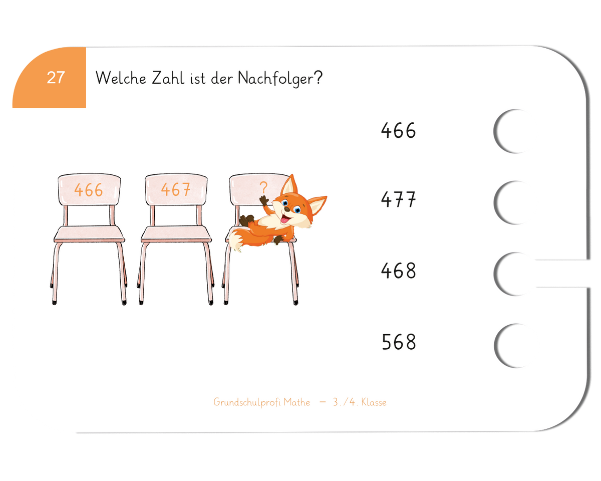 Grundschulprofi Mathe · 3.-4. Klasse · Kartensatz für den Lochkasten