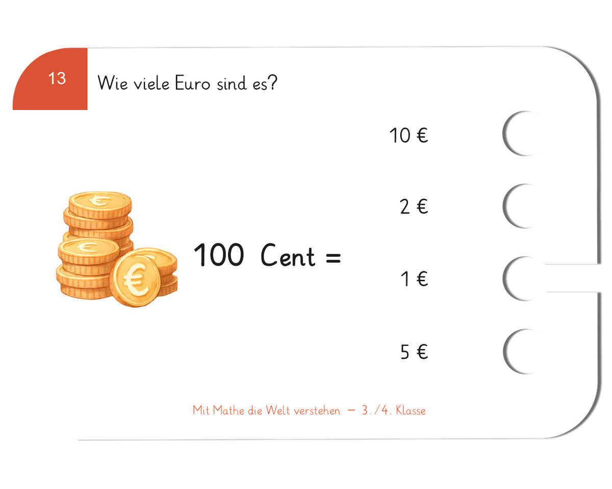 Mit Mathe die Welt verstehen · 3.–4. Klasse · Kartensatz für den Lochkasten