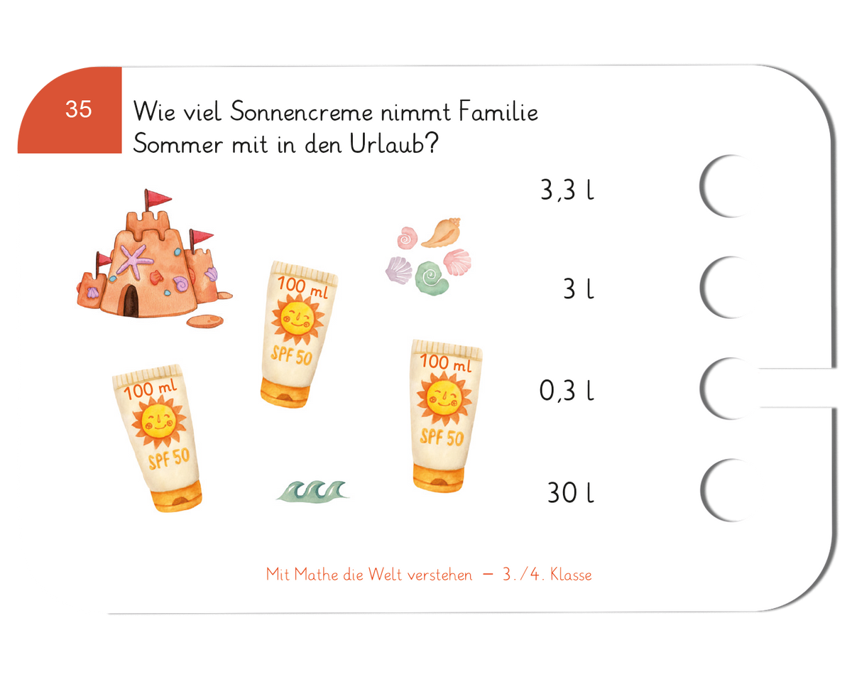 Mit Mathe die Welt verstehen · 3.–4. Klasse · Kartensatz für den Lochkasten