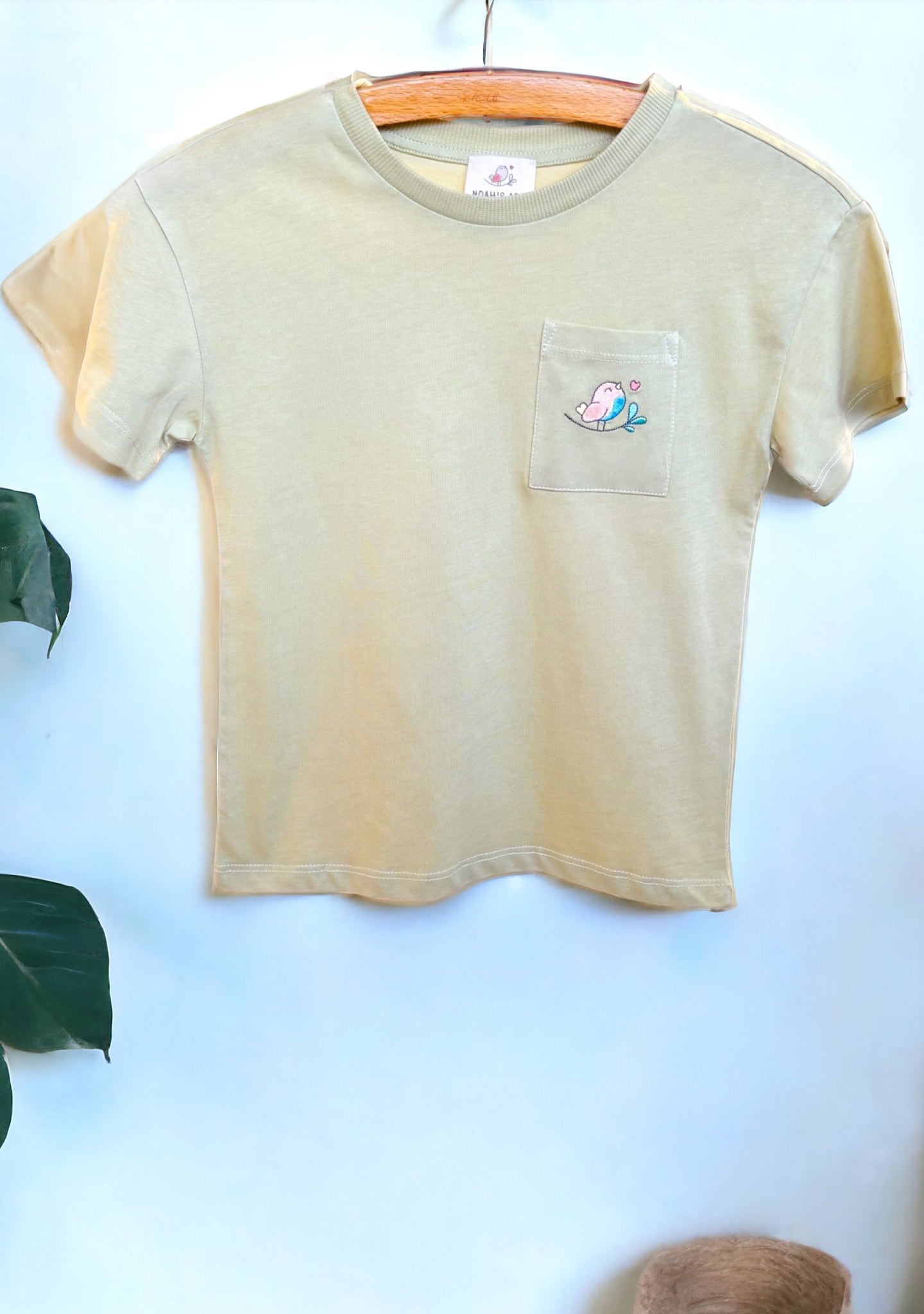 Noah's Ark T-Shirt mit Brusttasche Hellgrün aus Baumwolle