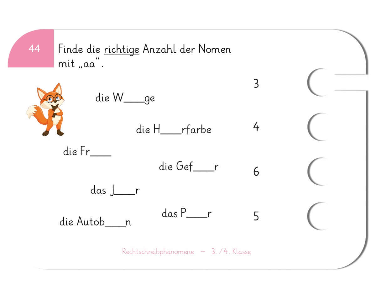 Lochkasten Starterset für die 3.-4. Klasse – Deutsch