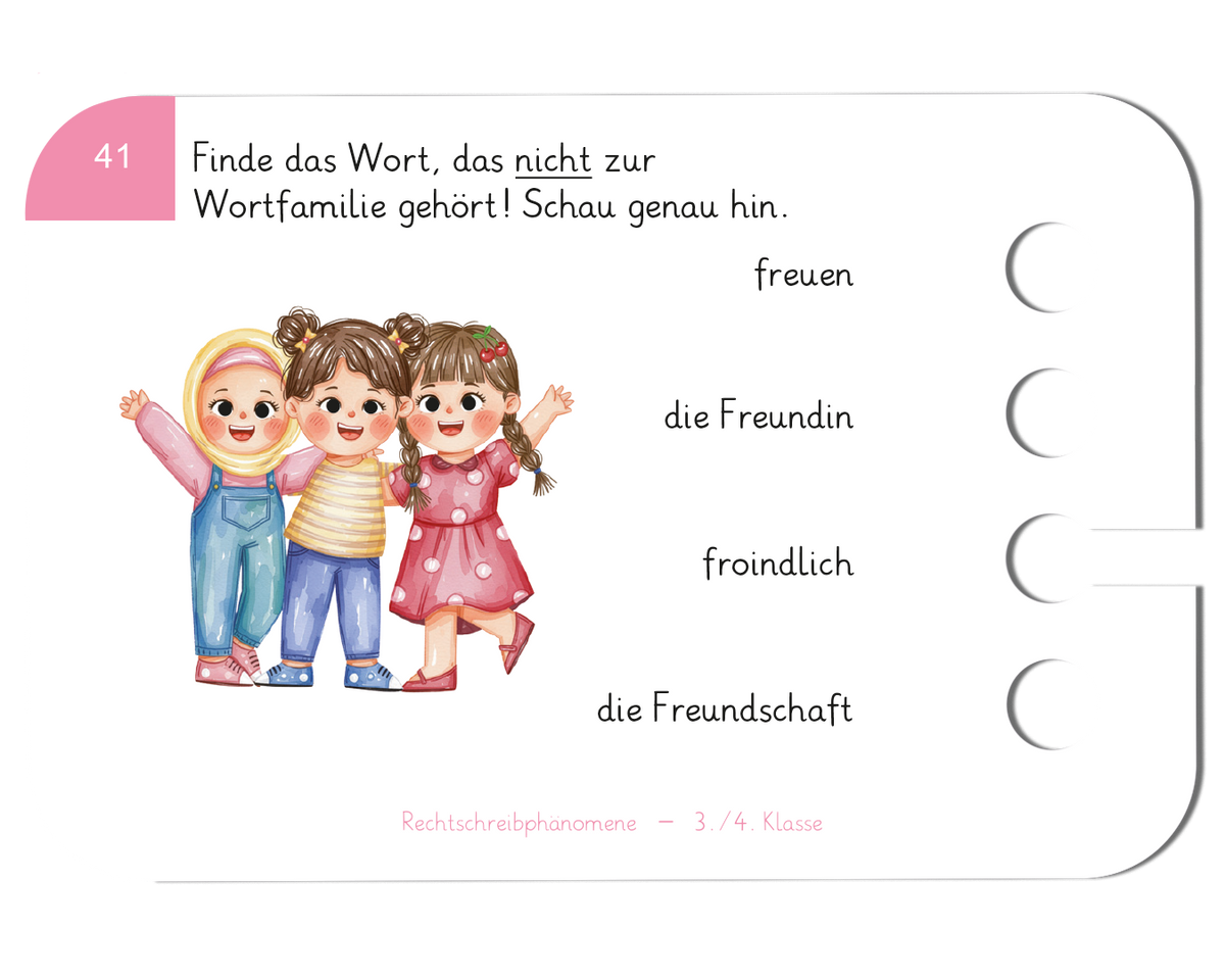 Rechtschreibphänomene I · 3.–4. Klasse · Kartensatz für den Lochkasten