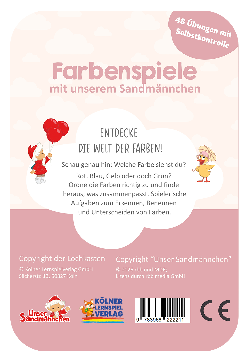 Farbenspiele Sandmännchen ·  2-3 · Lochkasten Kartensatz