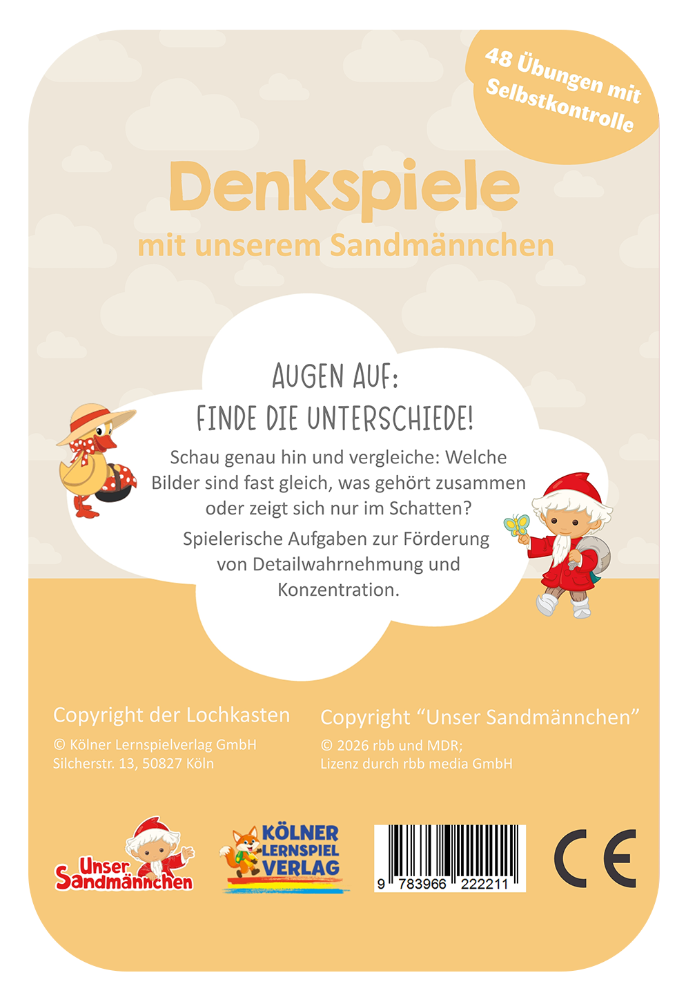 Denkspiele Sandmännchen ·  3-4 · Lochkasten Kartensatz