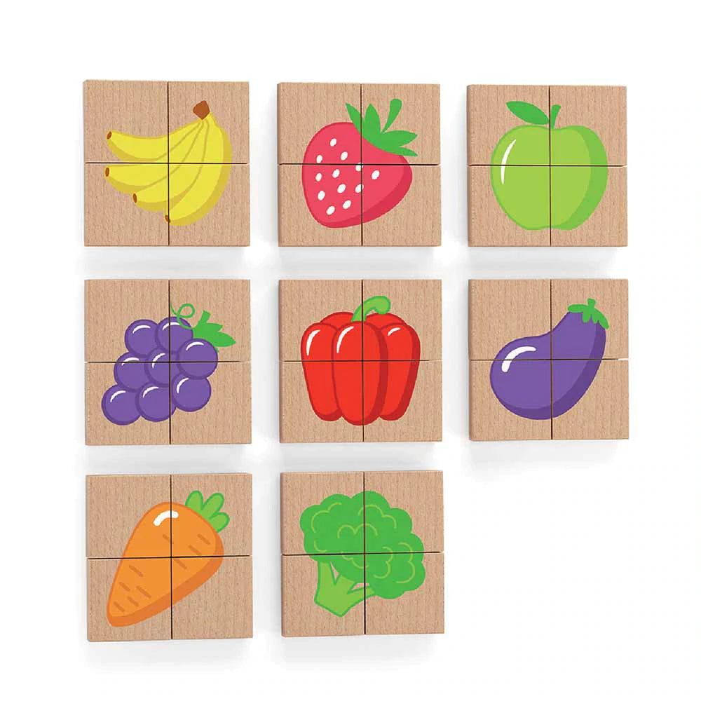 Magnetic Puzzle Block Set Fruits - 32 pieces